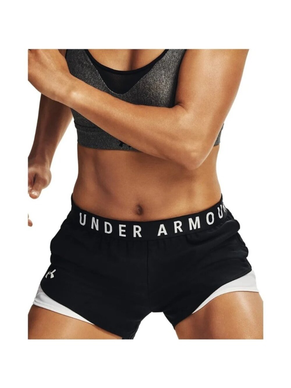 Under Armour Women Plus Size 3X Play Up Shorts 3.0 Black White
